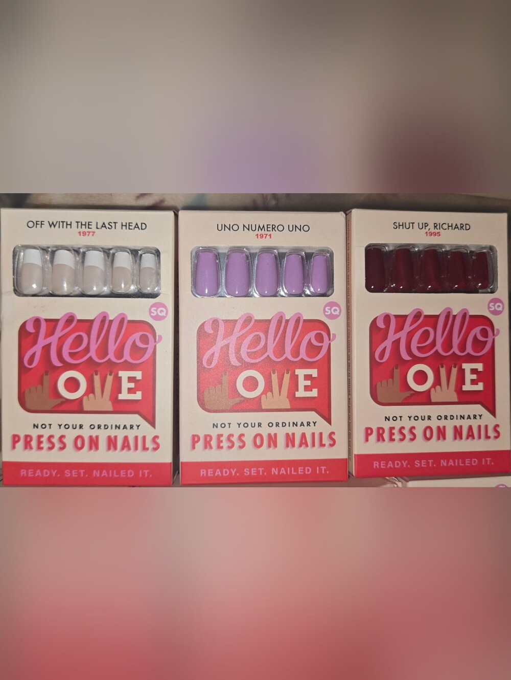 Hello Love Press On Nails 3 Pack Bundle - The Last Head, Uno Numero, Shut Up